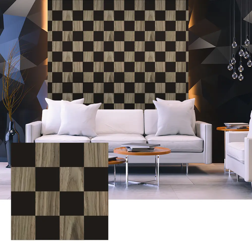 បន្ទះសូរស័ព្ទ 3D Wood Veneer សម្រាប់ការរចនាជញ្ជាំងខាងក្នុង