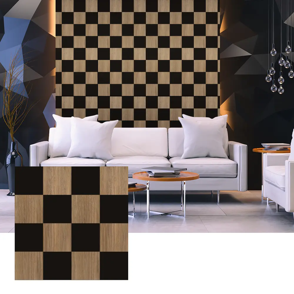 បន្ទះសូរស័ព្ទ 3D Wood Veneer សម្រាប់ការរចនាជញ្ជាំងខាងក្នុង