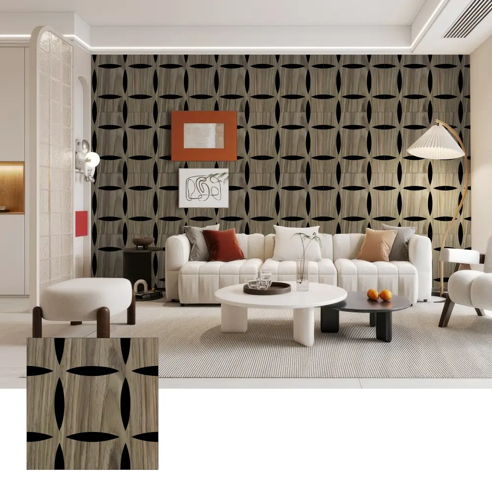 បន្ទះជញ្ជាំងសូរស័ព្ទឈើ 3D សម្រាប់ការតុបតែងខាងក្នុង បន្ទះជញ្ជាំងសូរស័ព្ទឈើ 3D សម្រាប់ការតុបតែងខាងក្នុង