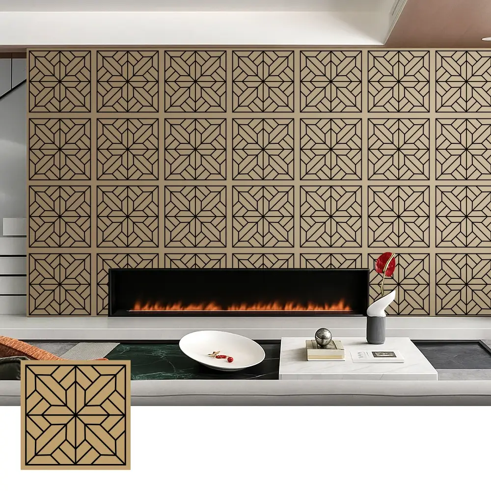 បន្ទះសូរស័ព្ទ veneer ឈើតុបតែងសម្រាប់ប្រើប្រាស់ខាងក្នុង