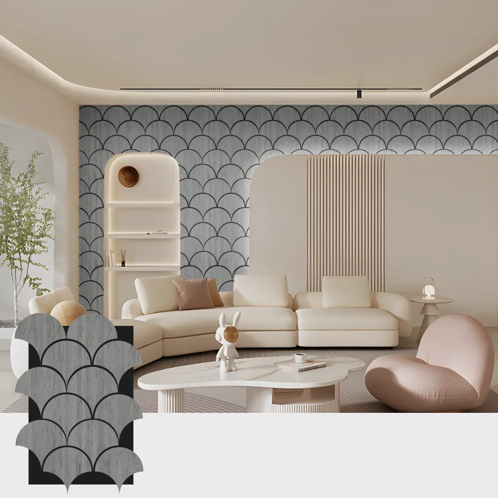 បន្ទះសូរស័ព្ទឈើ Grooved សម្រាប់ចន្លោះខាងក្នុង