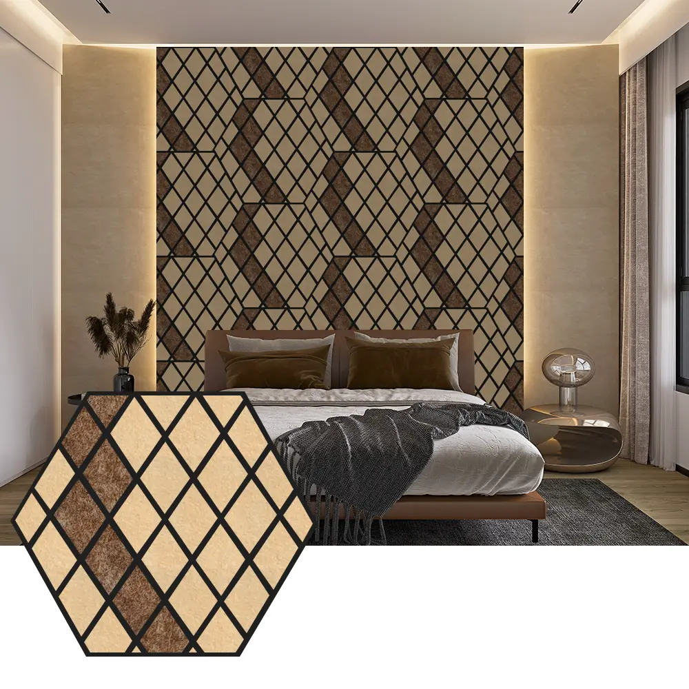 Hexagon PET Acoustic Panels សម្រាប់ការរចនាជញ្ជាំងទំនើប