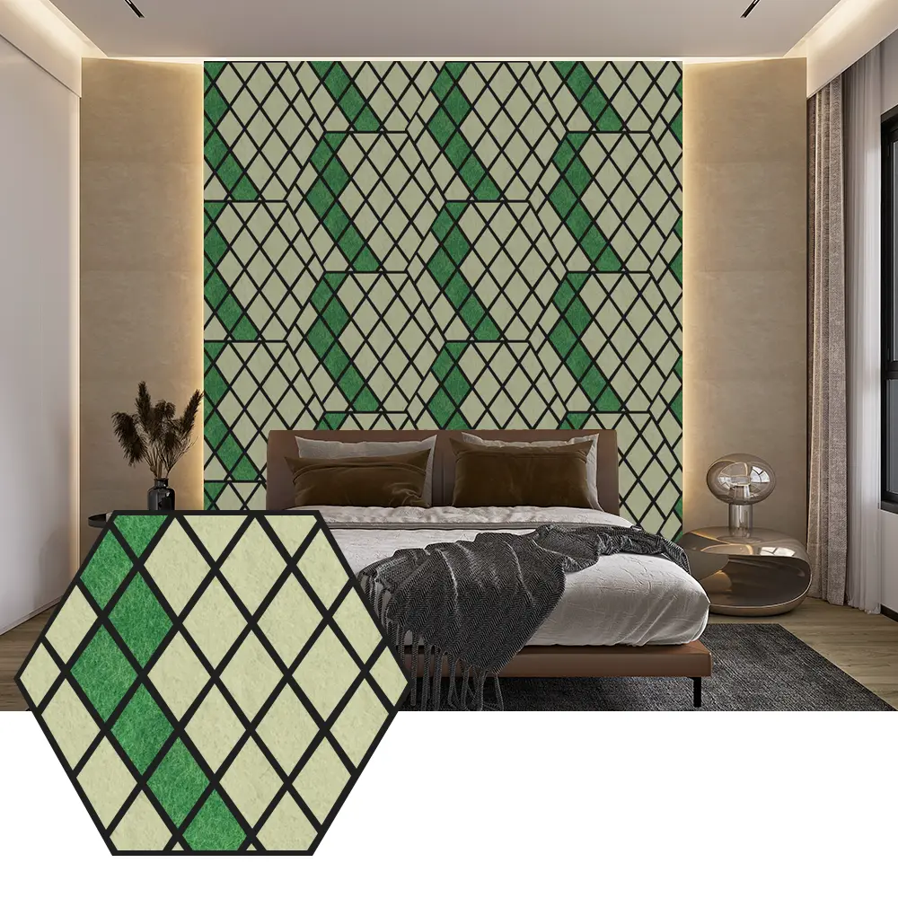 Hexagon PET Acoustic Panels សម្រាប់ការរចនាជញ្ជាំងទំនើប