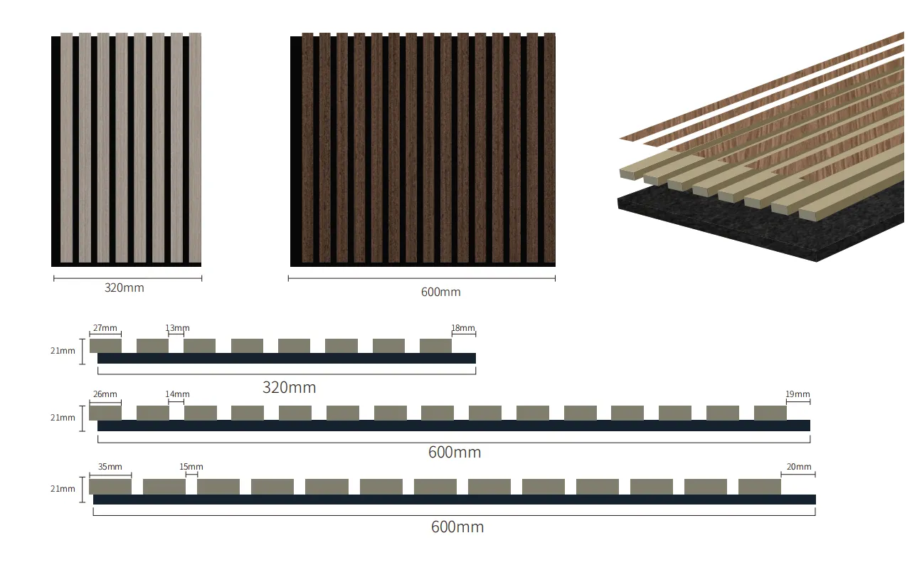 Wood Veneer Acoustic Panels for Bedroom Wall Decoration