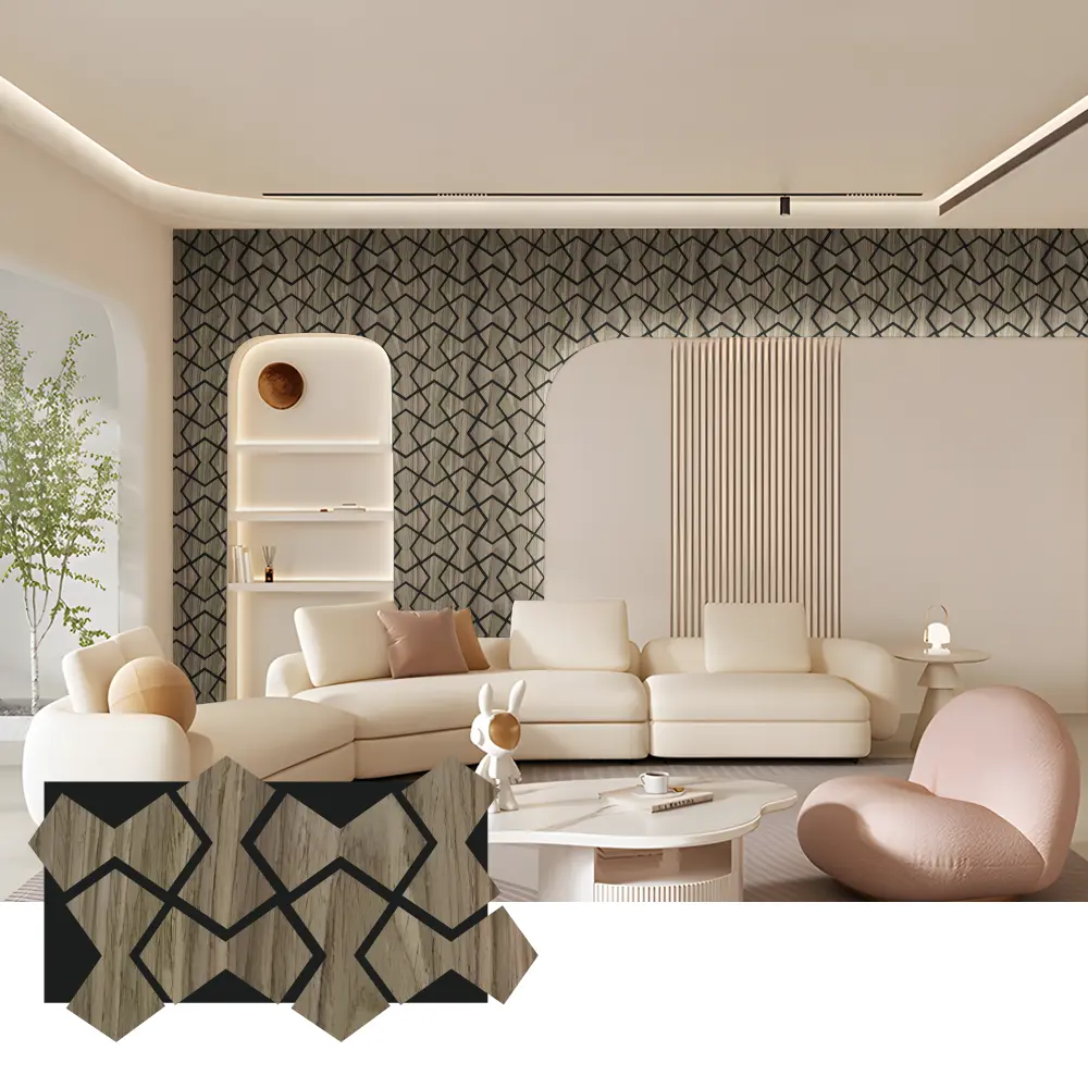 បន្ទះក្តារសូរស័ព្ទ Oak Wood សម្រាប់ជញ្ជាំង និងពិដាន