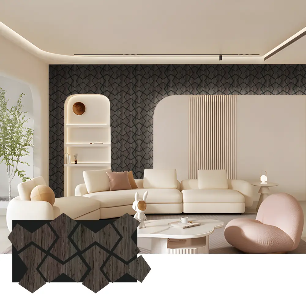 បន្ទះក្តារសូរស័ព្ទ Oak Wood សម្រាប់ជញ្ជាំង និងពិដាន