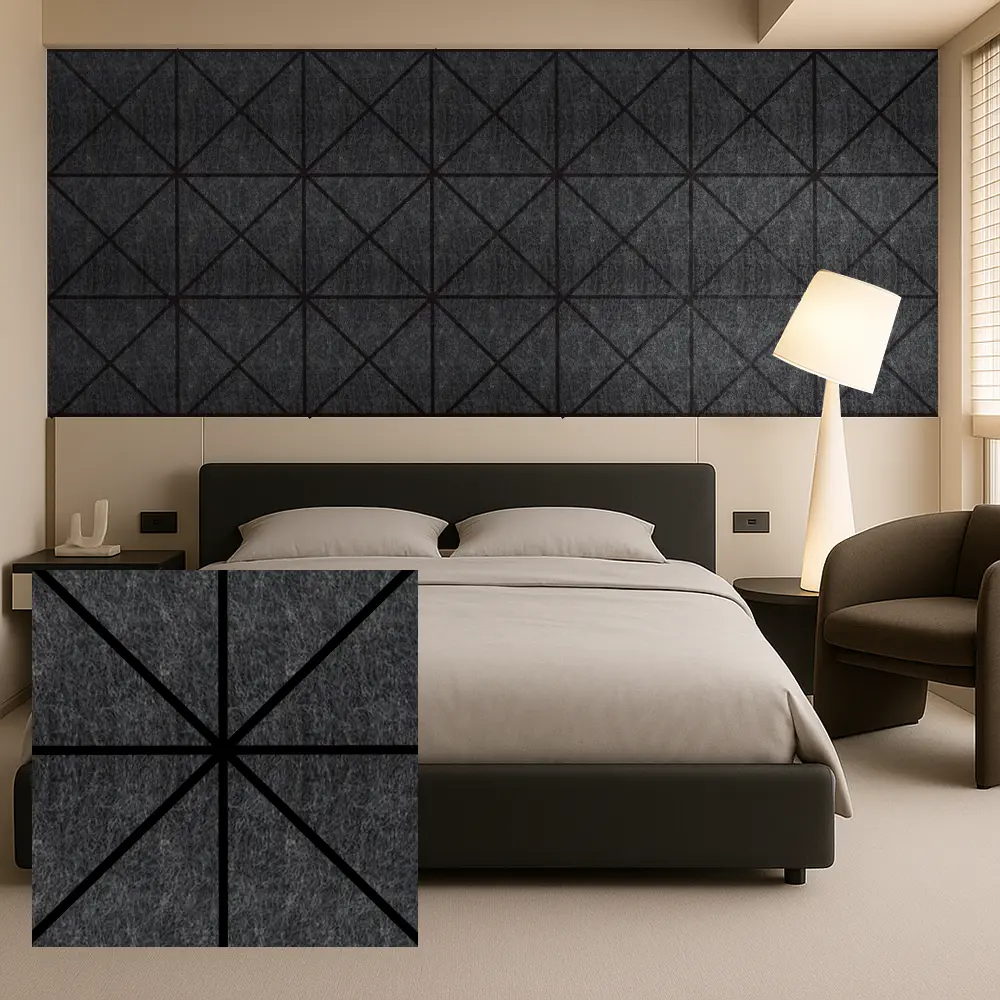 PET Felt បន្ទះសូរស័ព្ទសម្រាប់ការគ្រប់គ្រងសំឡេងជញ្ជាំងខាងក្នុង