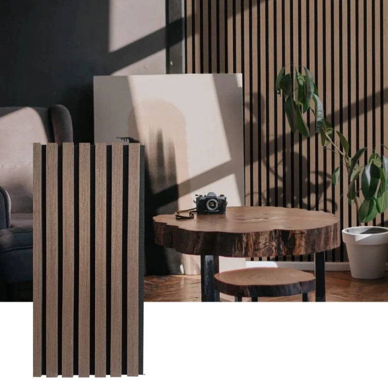 Wood Slat Acoustic Wall Panel សម្រាប់ការស្រូបសំឡេងខាងក្នុង