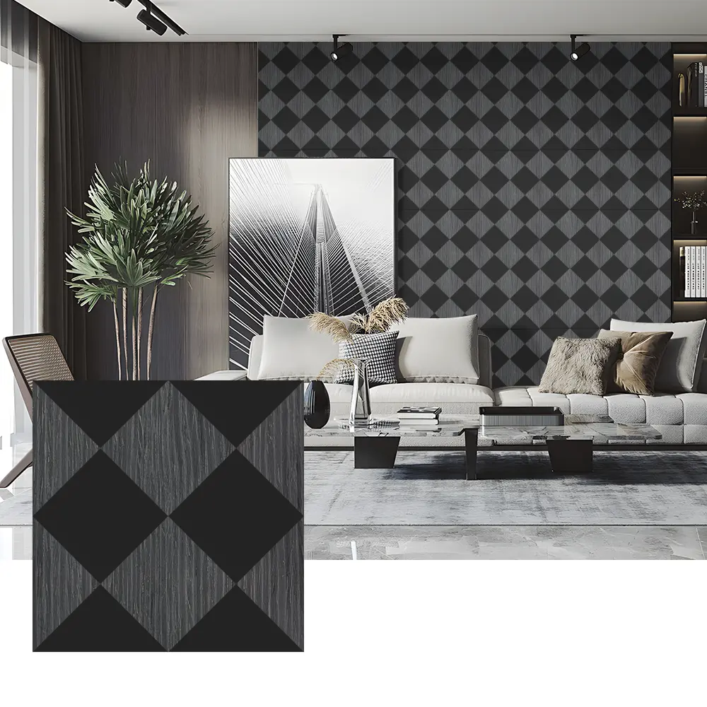 Wood Veneer Acoustic Panels សម្រាប់ការតុបតែងជញ្ជាំងបន្ទប់គេង
